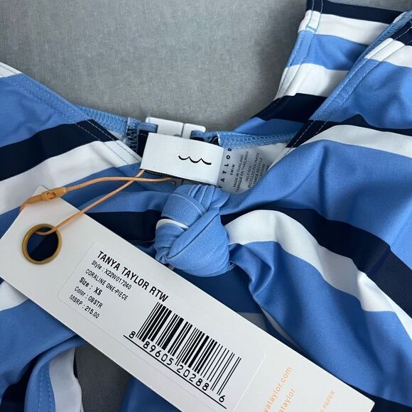 Tanya Taylor Coraline Stripe Cutout One-Piece Swimsuit NWT Size XS - Picture 7 of 7
